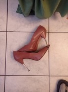 Szpilki vero cuoio włoskie rude na metalowym wysokim obcasie 40