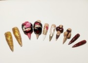 szponypterodaktyla Handmade tipsy własnoręcznie malowane 