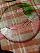 Szklana Patera na tort ciasto. Wielokolorowa