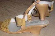 PAX DESIGN koturn ELEGANCKIE złote SANDAŁKI r.38,5