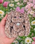 Króliczek Brelok Zawieszka Na Szydełku Do samochodu Na Plecak Ozdoby 