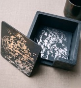 Zestaw podstawek drewnianych rękodzieło Loft plus pudełko 