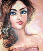 Portret pełen harmonii Obraz na płótnie, portret młodej kobiety