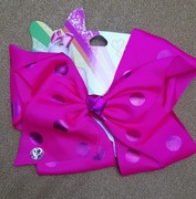 Jojo Siwa kokarda różowa w grochy duża 