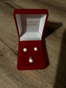 Zestaw złote kolczyki i przywieszka