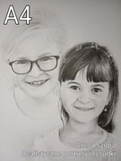 Portret ze zdjęcia  A4, 2 osoby, ołówkiem