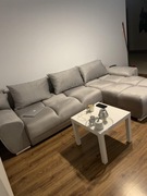 Narożnik welurowy z funkcją  spania, szary, modułowy