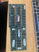 6 kości pamięci RAM złote 256MB