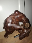 Słoń figura rzeźba z drewna sandałowego, rękodzieło vintage 