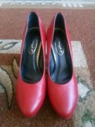 PILNE!!! Czerwone szpilki - obcas 10 cm - roz. 38