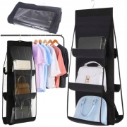 Organizer na torebki wiszący pionowy do szafy garderoby