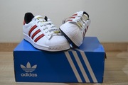 Adidas Superstar J | sneakersy 36 | biało-czarno-czerwone
