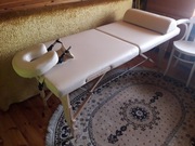 STÓŁ DO MASAŻU * DREWNO SKÓRA EKOLOGICZNA