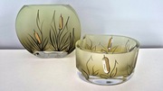 Komplet wazonów szklanych trzcina