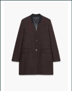 ZARA nowy płaszcz/marynarka  XL brązowy czekoladowy Manteco prosty klasyk