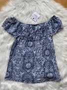 Bluzka damska tezenis niebieska hiszpanka wzór S