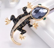 Broszka jaszczurka emaliowana piękna stylizowana na vintage