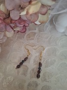 Kolczyki handmade srebro z naturalnych kamieni granat szafir 