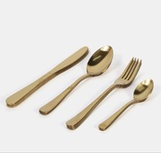 Sztućce stal nierdzewna złote 16szt świąteczne