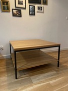 Stolik kawowy, ława, styl loftowy, 80x80cm, dębowy