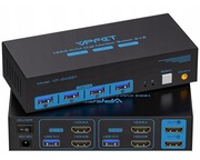 Przełącznik KVM Dla 2 Komputerów Udostępnia 2 Monitory