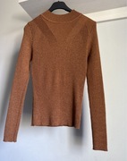 Sweterek LUC-CE Brązowy Mieniący się Prążkowany Rozmiar S