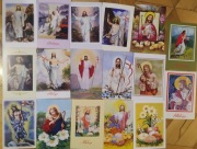 UNIKAT Kolekcja 17 kartek JEZUS WIELKANOC oryginał malowany ustami