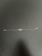 Bransoletka srebrna serduszka cyrkonie stan idealny 