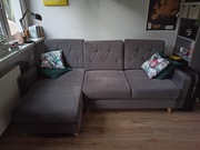 kanapa, narożnik koloru szarego