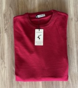 Sweter męski z wełną z merynosa i kaszmirem L czerwony nowy