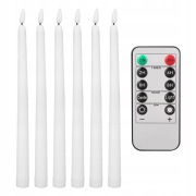 Świece Świeczki LED Stożkowe Bezpłomienne 28CM z pilotem timer 12szt 