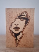 Cyber twarz, A4, sklejka (prezent, obraz, ozdoba, pirografia)