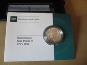 10zł Kanonizacja Jana Pawła II mennicza-srebro 