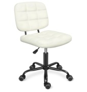 Fotel biurowy biały bez podłokietników regulacja 360