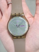 Zegarek swatch new gent brazowy latte fiolet seria rebel