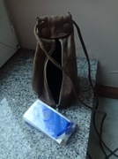 Torebka oliwkowa Ducha d Esta Italy woreczek skora