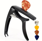 Kapodaster do gitary z uchwytem na kostkę i 5 kostkami gratis kapo