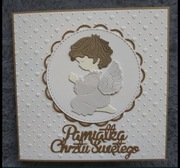 Kartka na chrzest ręcznie robiona aniołek