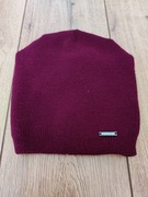 ZIMOWA Czapka Damska Beanie Klasyczna Bordowa