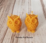 Świeca sówka z wosku pszczelego