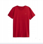Nowy! T-shirt 4F męski czerwony M małe logo 