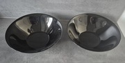 2 x głęboka czarna miska misa z czarnego szkła hartowanego 26 cm 