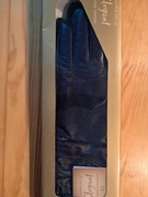 Dłuższe- 3/4 czarne rękawiczki z naturalnej skóry 