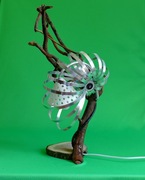 Lampa stołowa, korzeń, metal, handmade