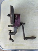 Szlifierka ręczna stołowa / ostrzałka na korbkę | PRL, vintage