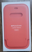 Etui Apple Leather Sleeve iPhone 12 mini MagSafe różowe Pink Citrus