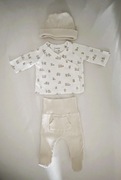 Zestaw niemowlęcy kaftanik+spodnie+czapeczka Mayoral 55cm 0-1m