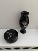 Zestaw z czarnej laki