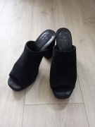 Klapki, skórzane zamsz, Ryłko rozmiar 38