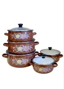 Komplet garnków stalowych EMALIOWANYCH GARNKI STALOWE EMALIOWANE POKRYWKI